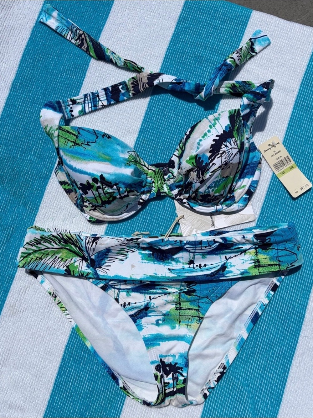 Tommy Bahama Tropic Bikini Set Top 34B NWT w/ Small bottoms EUC- SEE DESCRIPTION